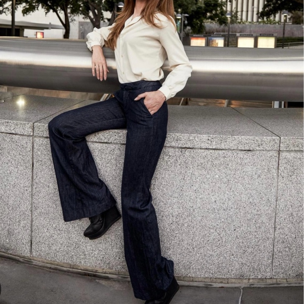 Penelope Piper Trouser Dark Blue Flare & Wide Leg Jeans